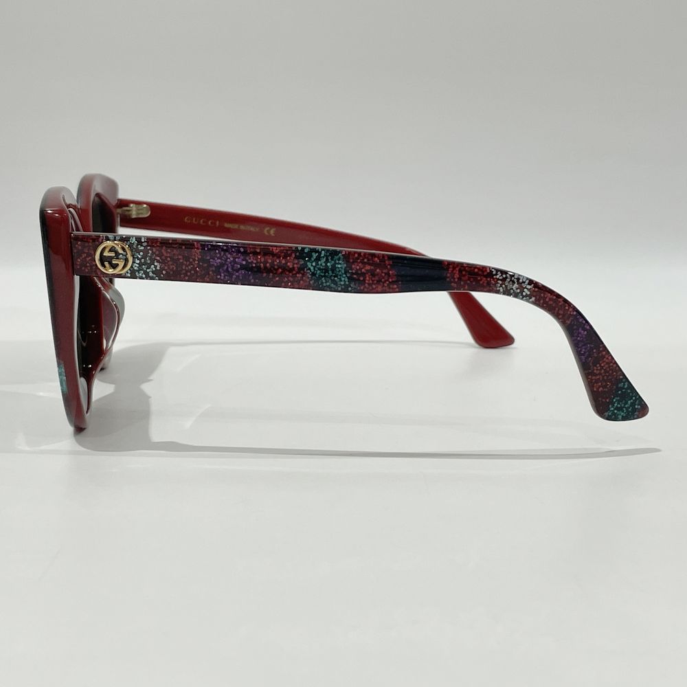 GUCCI サングラス キャットアイ ラメ ストライプ インターロッキング 