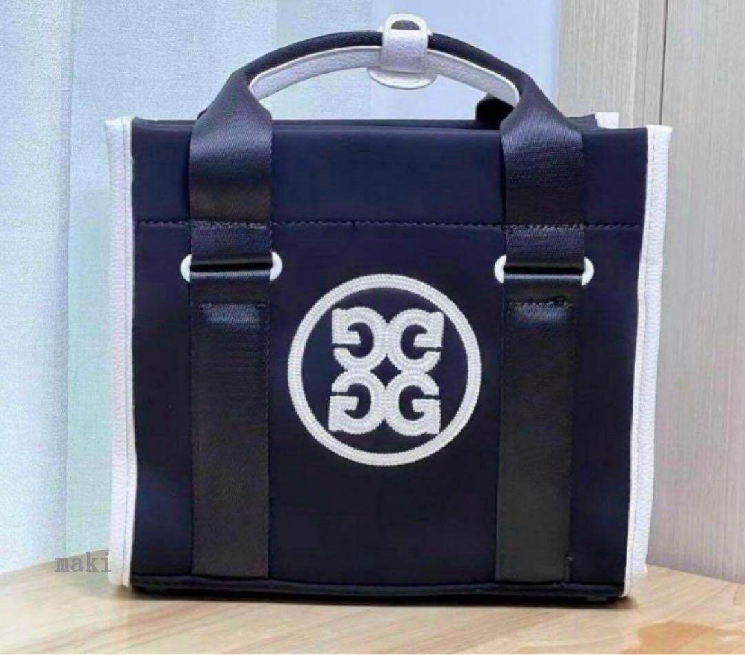 ジーフォアゴルフ トートバッグ ハンドバッグ 黒のロゴ入りショルダーバッグ 新作☆ジーフォアゴルフ トートバッグ ハンドバッグ 黒のロゴ