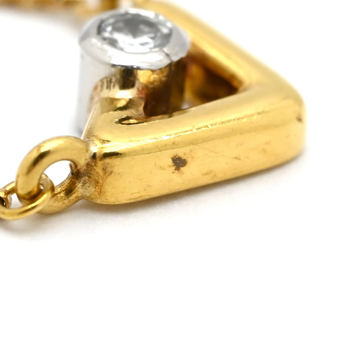 ネックレス 1Pダイヤ ペンダント K18YG ダイヤモンド Pt900