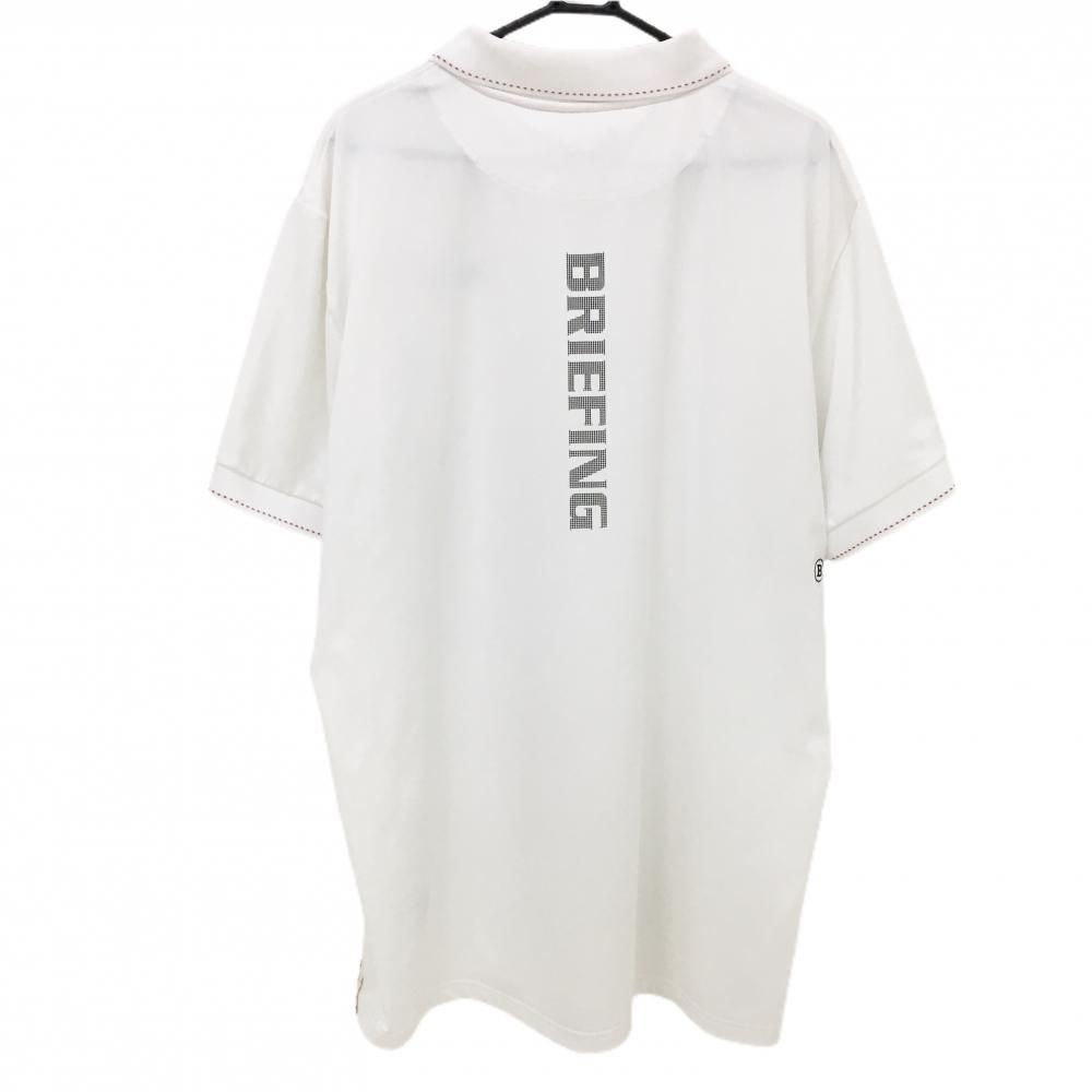 BRIEFING ブリーフィング　大きいサイズ　XXXL メンズ　ポロシャツ　白 ☆SALE価格☆ブリーフィング 半袖ポロシャツ 白 ステッチレッド メンズ