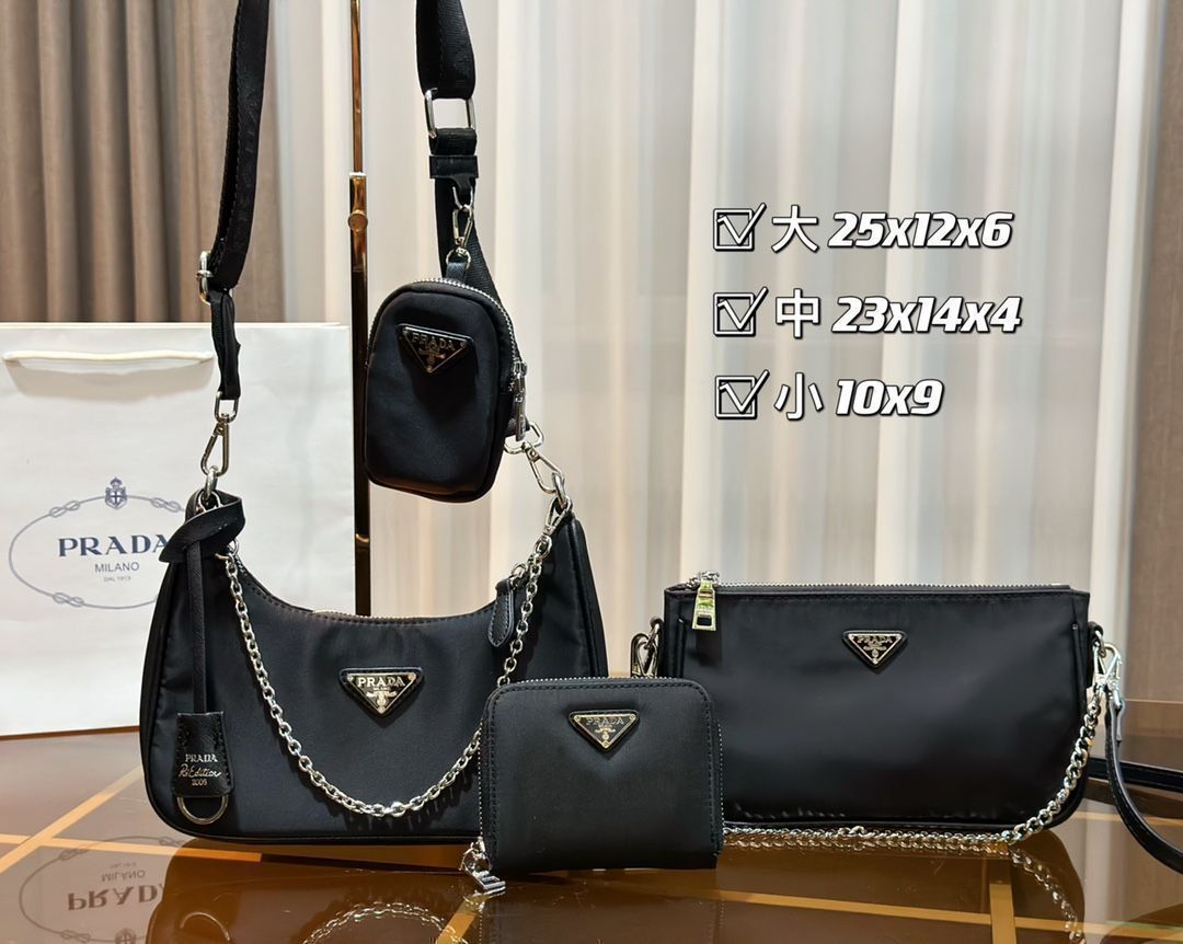 極美品 プラダ PRADA ショルダーバッグ ハンドバッグ 財布 3点
