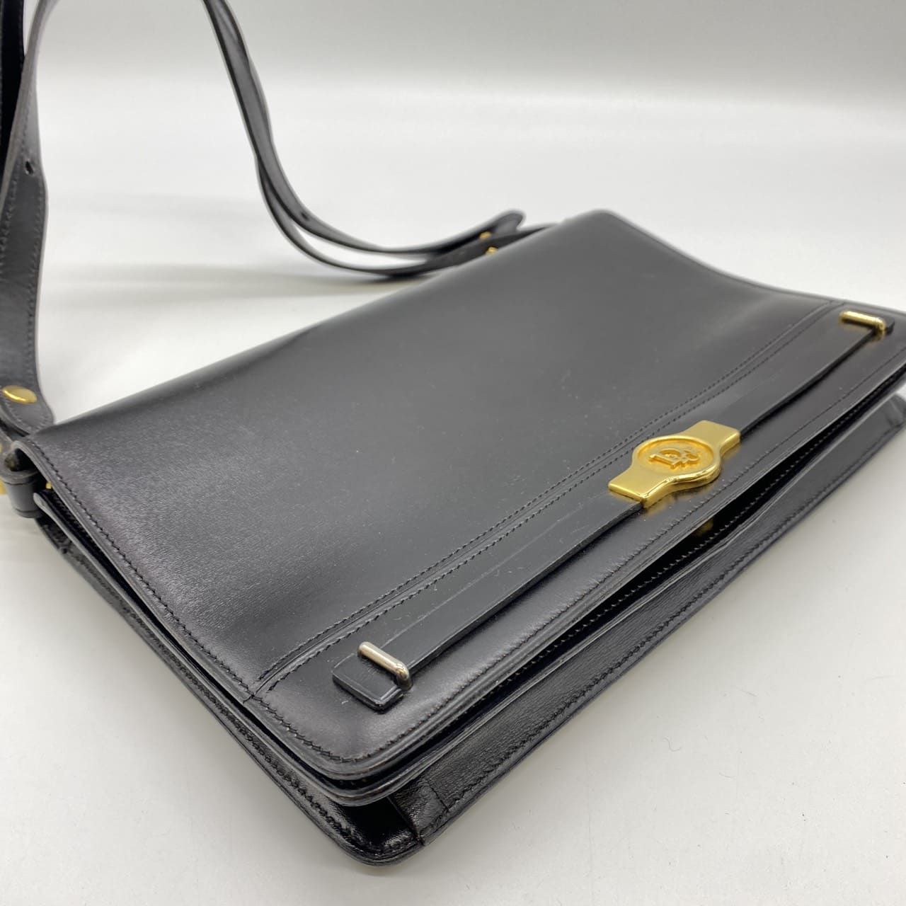 Christian Dior ディオール ショルダーバッグ レザー ブラック