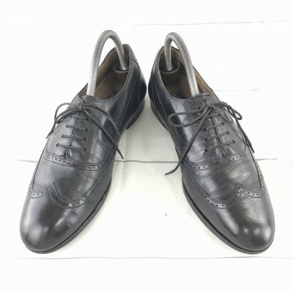 ボストニアンStockbridge 本革ウイングチップ 25.5 黒 フルブローグ マッケイ製法 ドレスシューズ ビジネス◆G-22