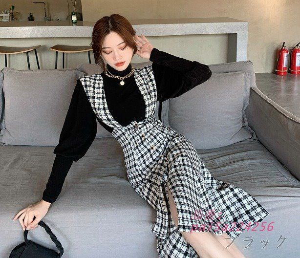 スカートロング切替韓国ファッ