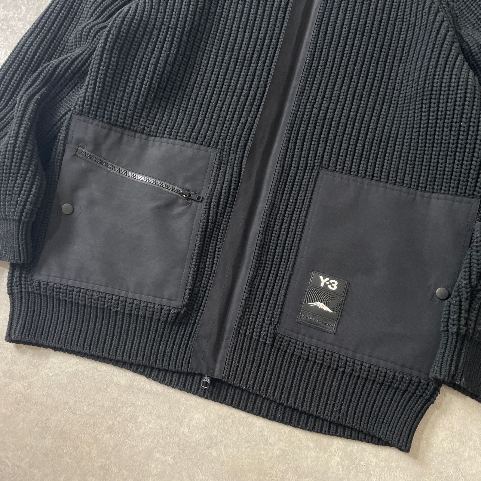 Y-3 Yohji yamamoto ハイゲージ ニット ブルゾン ダブルジップ 
