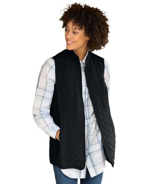 送料無料 ウーマン ウィズイン レディース ジャケット ブルゾン アウター Plus Size Zip-Front Quilted Vest Black