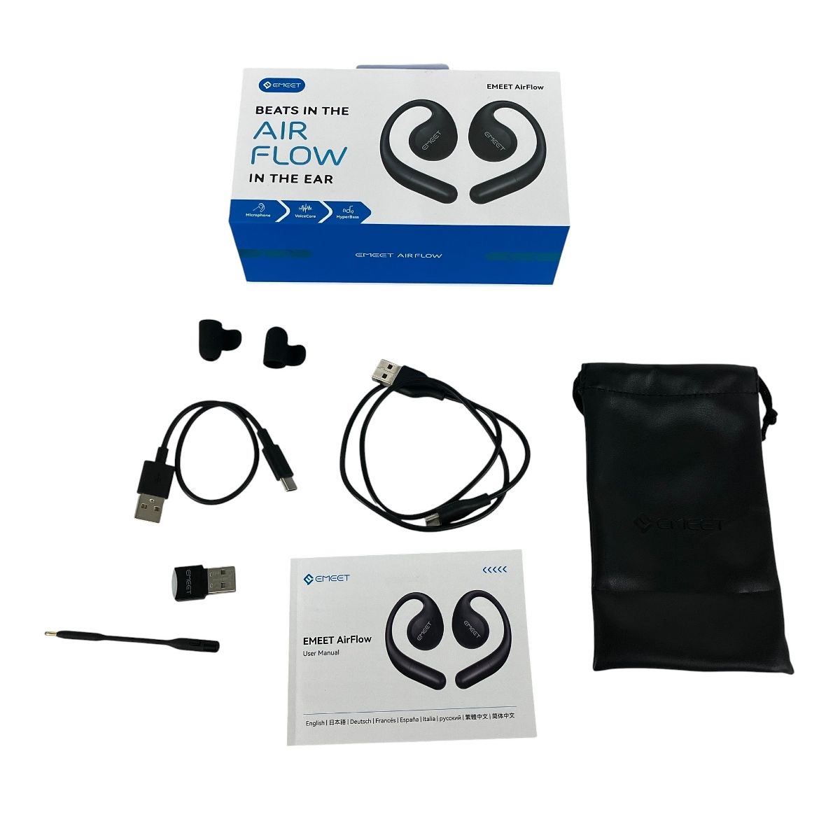 EMEET AirFlow オープンイヤー ワイヤレスイヤホン 音響機材 Y10449371