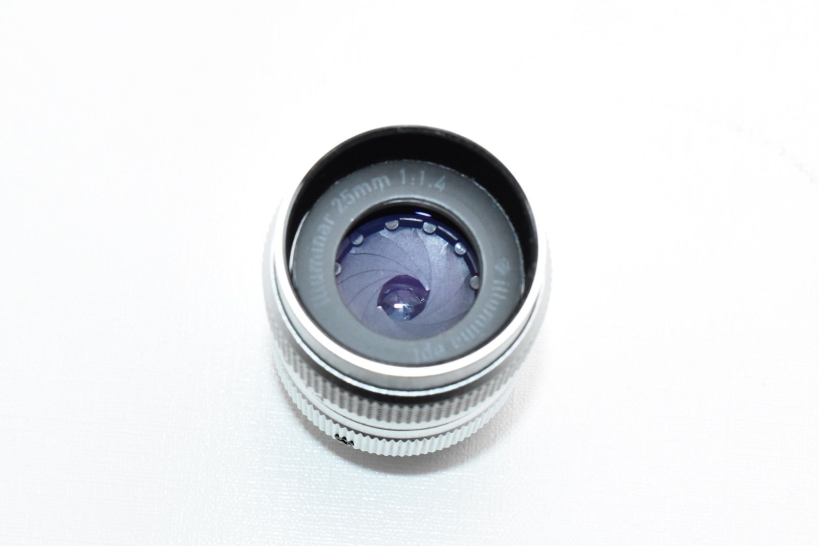 イルミナーレンズ　宝石レンズ　25mm f1.4 Cマウント 宝石レンズ illuminar 25mm f 1.4 アメジスト/シルバー