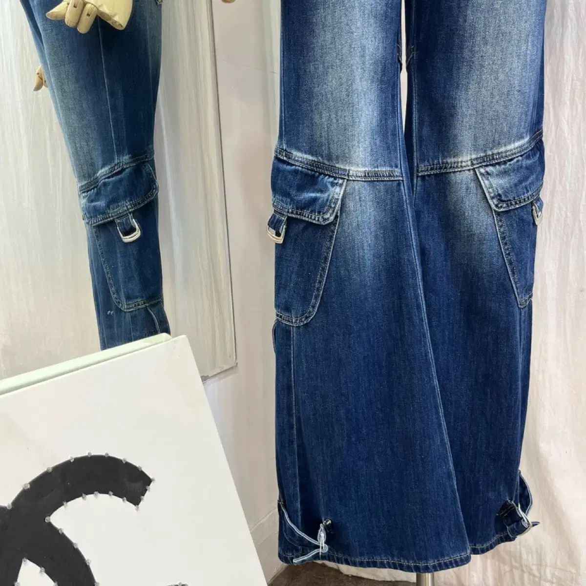 ベルト付きパンツ デニムパンツ