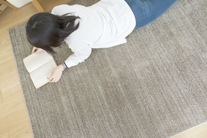 上品な光沢感のあるナイロン糸を使用した 耐久性に優れた防炎ラグ