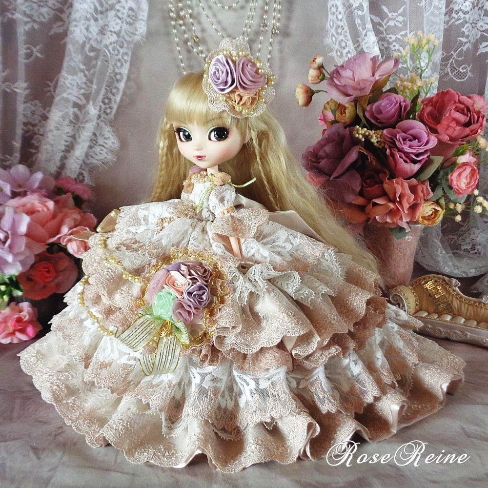 星屑のセレナーデ アンティークシャンパンゴールドのフリルドレス豪華4点セット