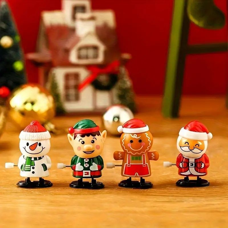 12個入り クリスマスゼンマイおもちゃセット - サンタクロース＆クリスマスツリー付き 小さな楽しいギフト
