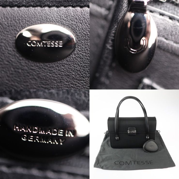 COMTESSE コンテス バッグ ハンドバッグ ホースヘアー レザー ブラック