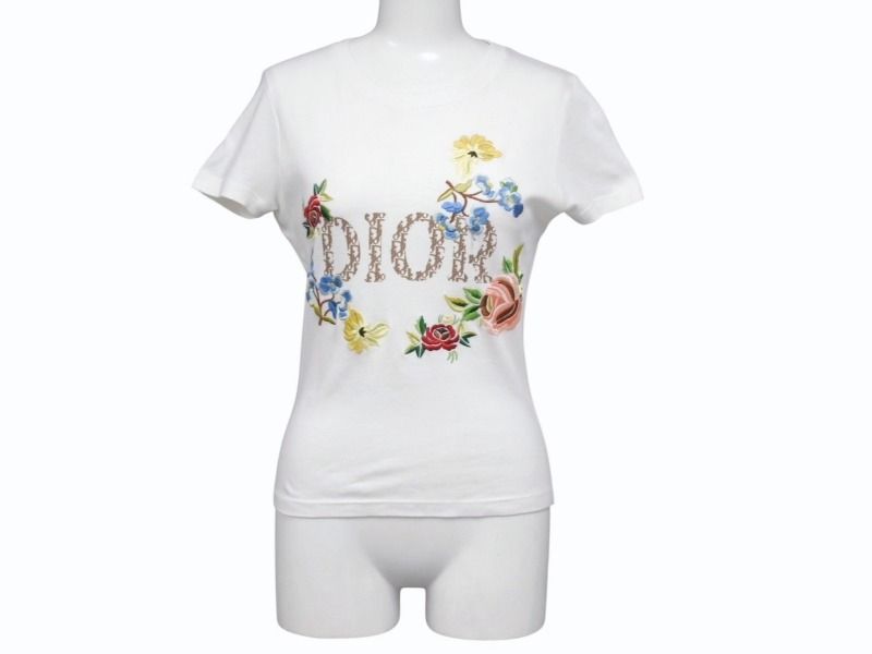 Christian dior ガリアーノ期 デニム 花柄 Tシャツ 36 b247231.jpg