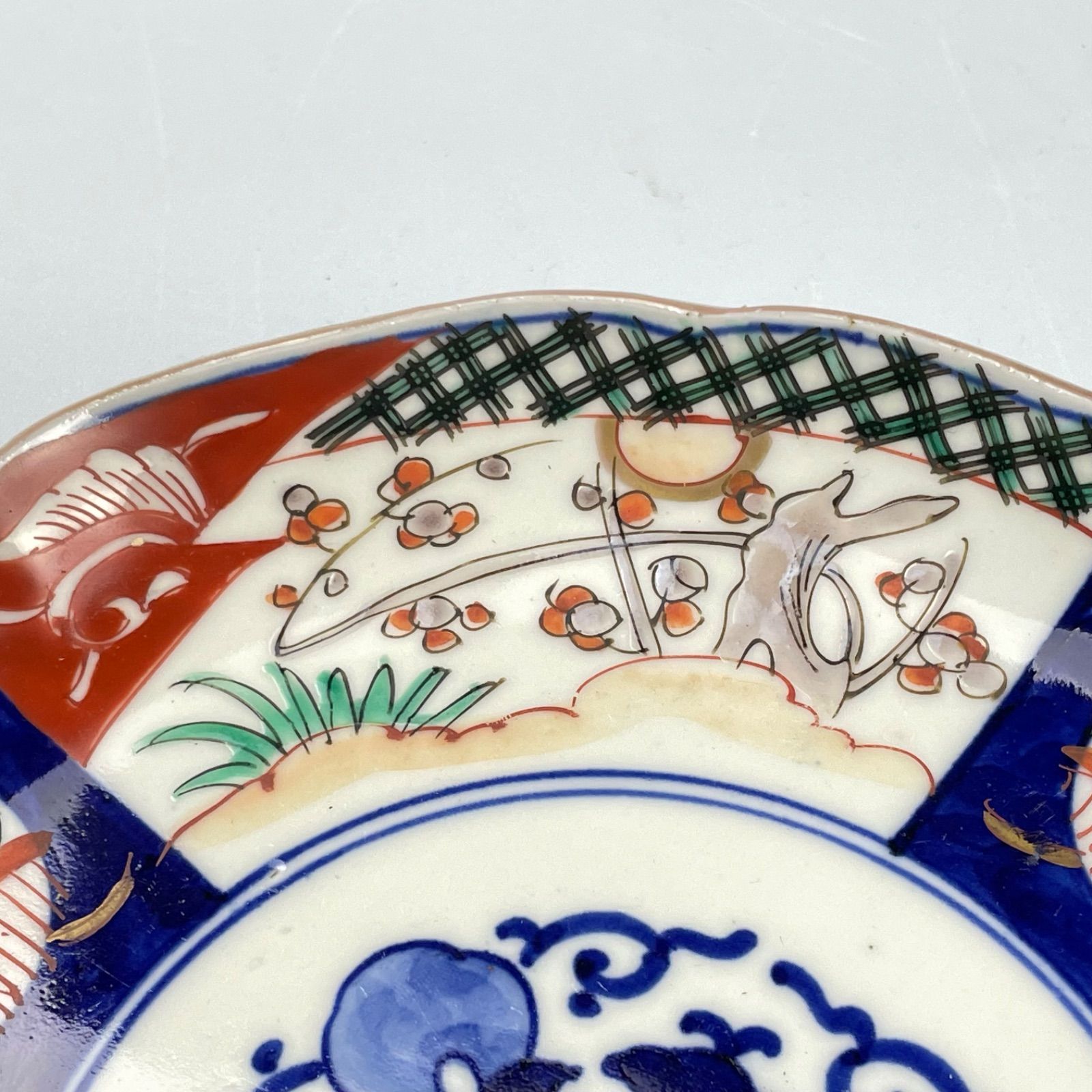 348 色絵 松竹梅 古伊万里 伊万里焼 骨董 アンティーク 7寸皿 5