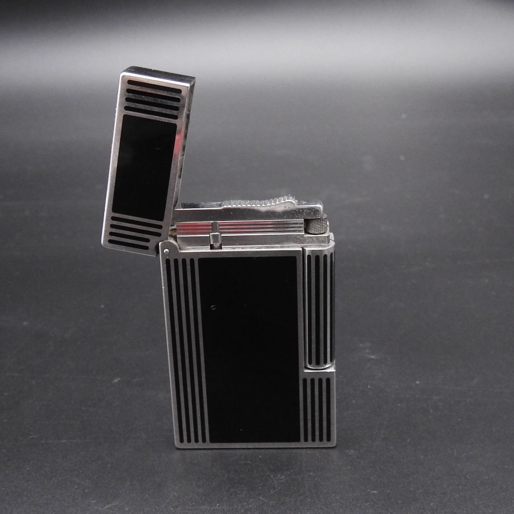 快音 激 着火 済み ?S.T Dupont デュポン LINE2 ウィンザー ガスライター 16727 シルバー×ブラック メンズ?️正規品 ケース 取説付 WWW_KANDAIZUMI_COM