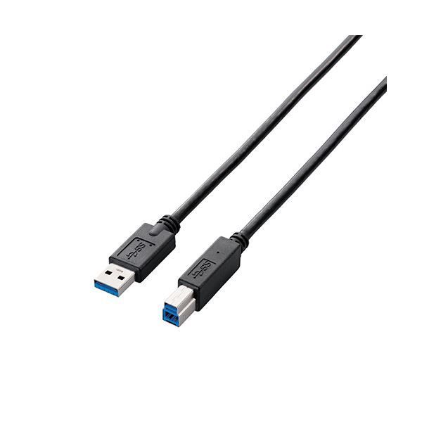 （まとめ） エレコム A to Bケーブル/3.0m/RoHS/簡易パッケージ/ブラック USB3-AB30BK/RS 