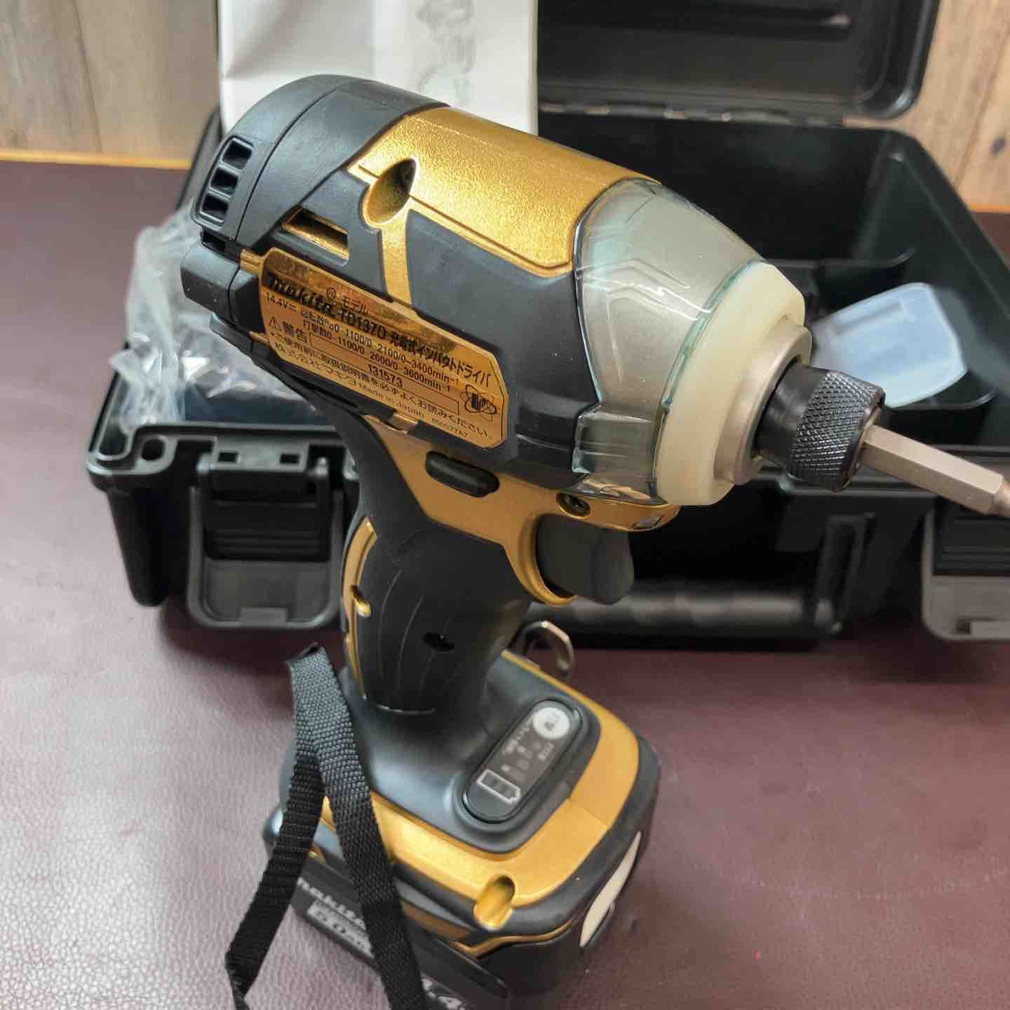 店頭 マキタ makita コードレスインパクトドライバ 14.4V ゴールド TD137DSP1 TD137DRTX 100周年 品 フルセット 東大和店 HRDEVELOPMENT_JP