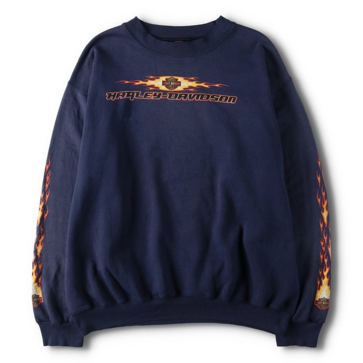 HARLEYDAVIDSON トレーナー スウェット ファイヤー 古着 00年代 ハーレーダビッドソン Harley-Davidson ファイヤー