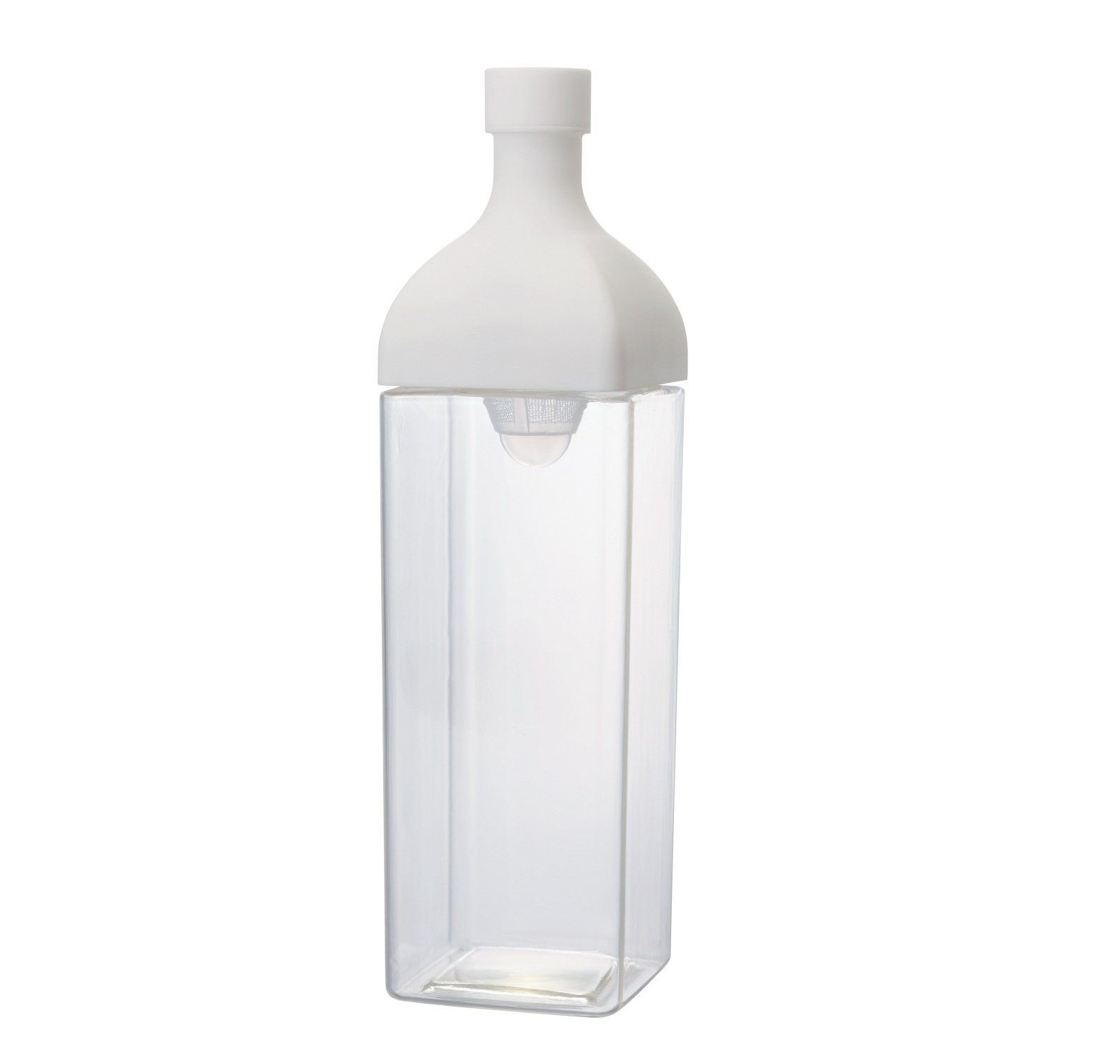 【特価】HARIO(ハリオ) カークボトル 1200ml ホワイト 樹脂製 縦横 ピッチャー 茶こし付き 日本製 KAB-120-W