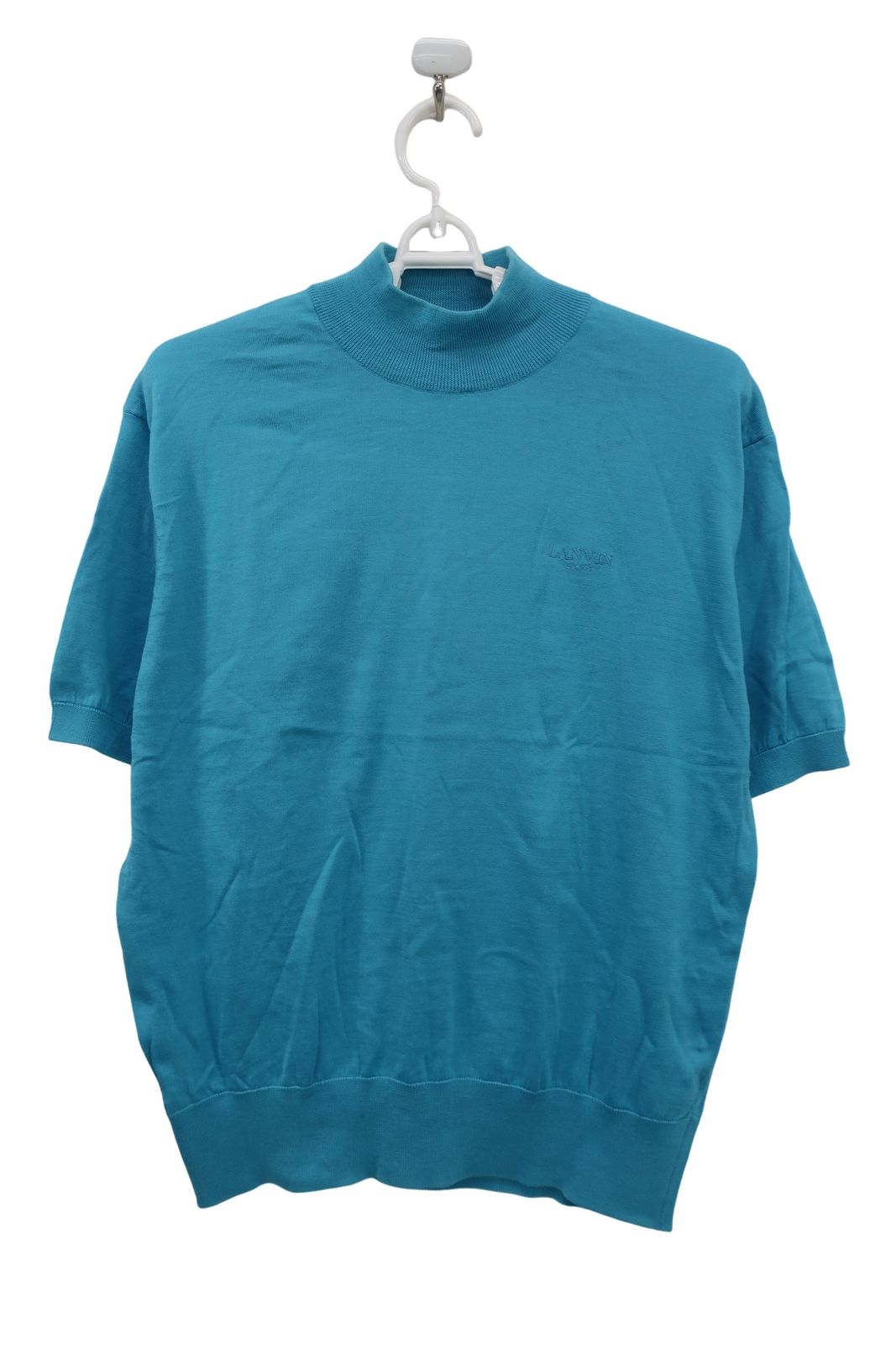 美品】LANVIN SPORT(ランバンスポーツ) 半袖ニットシャツ 水色