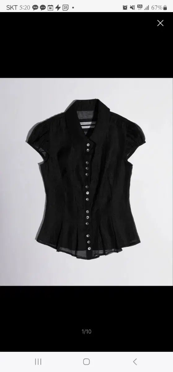 SCULPTOR(スカルプター) Sheer Pleated Hem Blouse Black - メルカリ