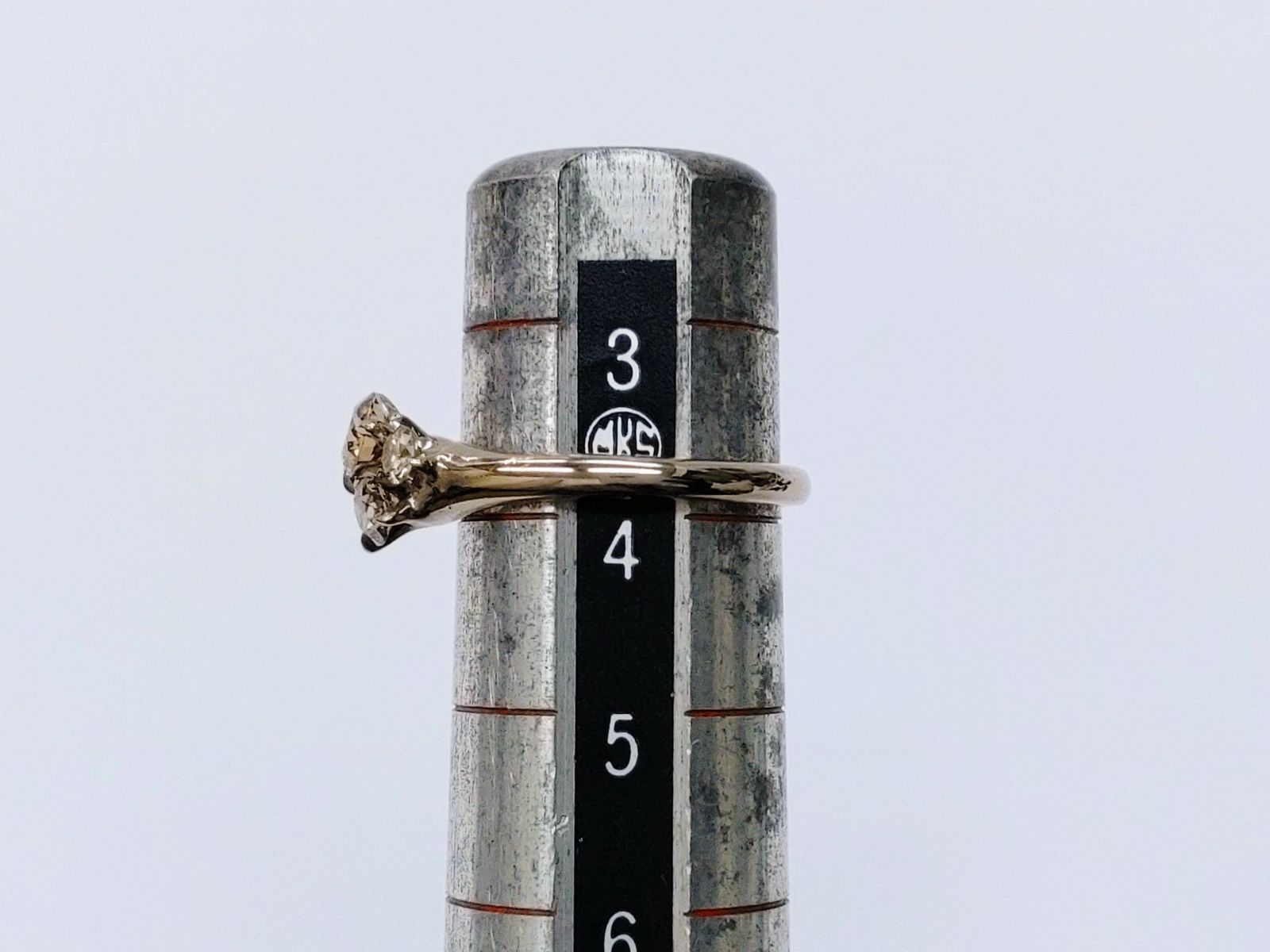 カシケイ ムク K18BG ブラウンダイヤモンド3石 0.3ct リング