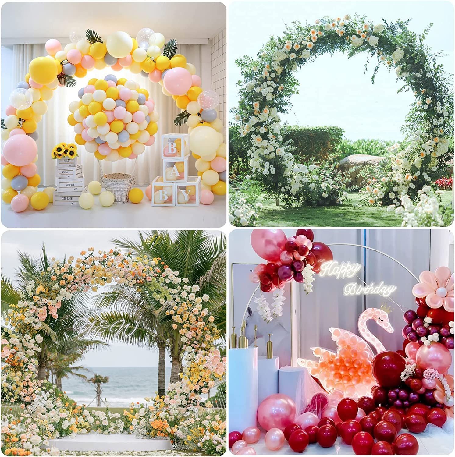 フラワーアーチ　バルーンアーチ　結婚式　高砂アーチ　誕生日　フォトスポット フラワーアーチ バルーンアーチ 結婚式 高砂アーチ 誕生日