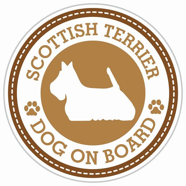 セーフティサイン ステッカー Dog on board SCOTTISH TERRIER スコティッシュテリア ブラウン 直径13cm あおり運転  対策 カーステッカー 煽り運転対策 自動車用 屋外 屋内 防水 かわいい おしゃれ 安全対策 カーサイン - メルカリ