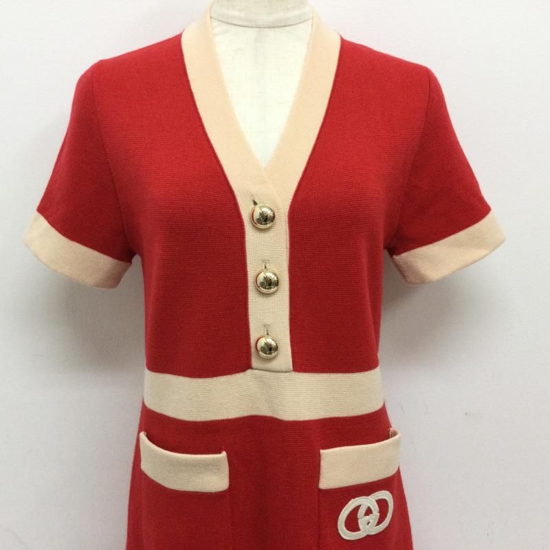 GUCCI グッチ ワンピース ひざ丈スカート Vネック ポケット付