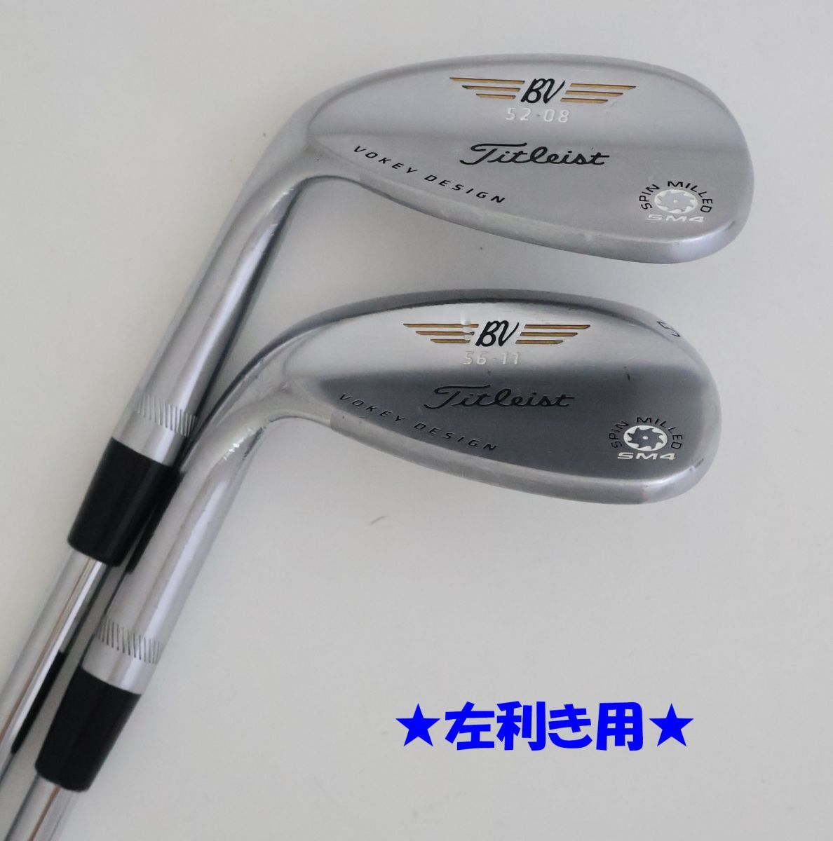 訳有激安！左利き用！【52＆56 2本セット】タイトリストVOKEY　スピンミルド SM4ボーケイウェッジ　Dynamic Gold　S200（79200
