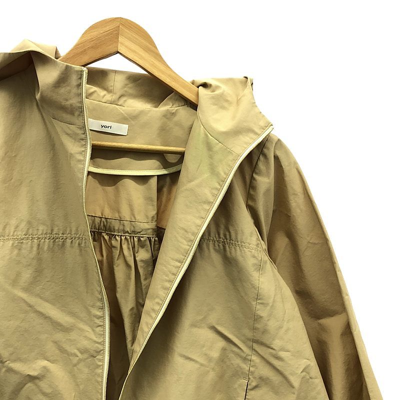 YORI バックギャザー撥水パーカー レディース ベージュ