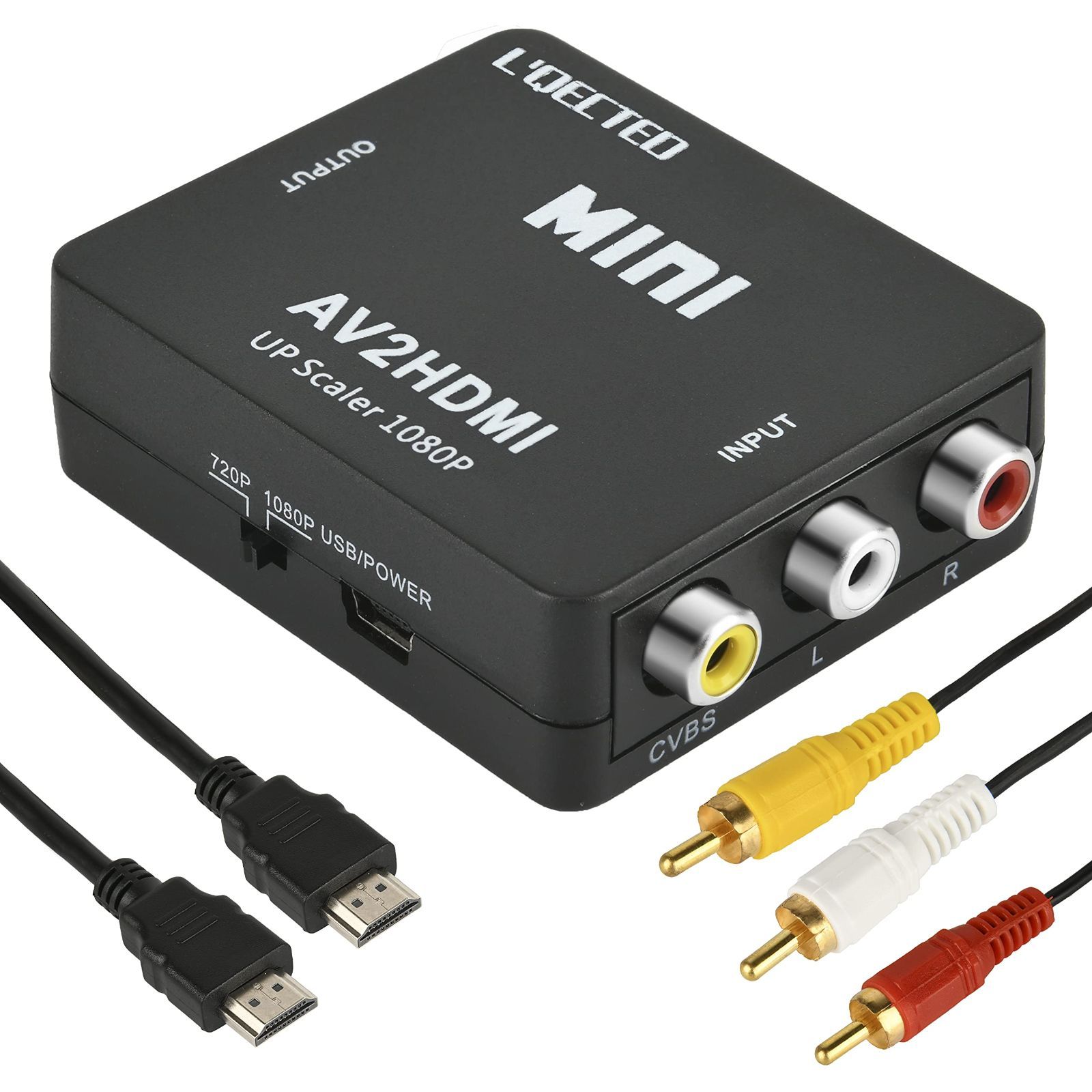 特価商品】to HDMI 変換器 to AV2HDMI AV 1080/720P切り替え L'QECTED