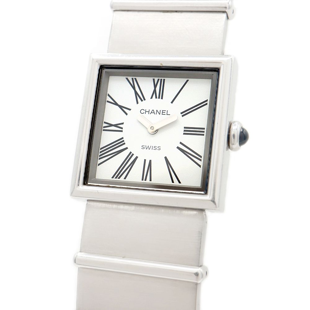 電池交換済 CHANEL シャネル マドモアゼル H0827 白 ホワイト SS  