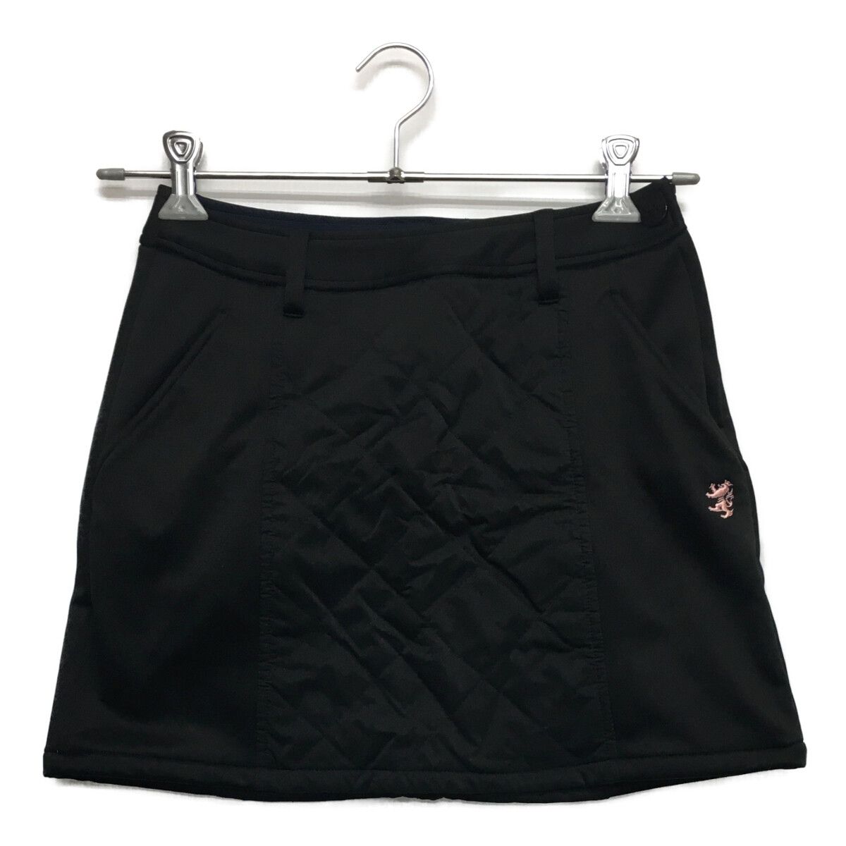 中古 レディース アドミラルゴルフ Admiral Golf スカート S 黒 ブラック 裏起毛 キルト 中綿入り