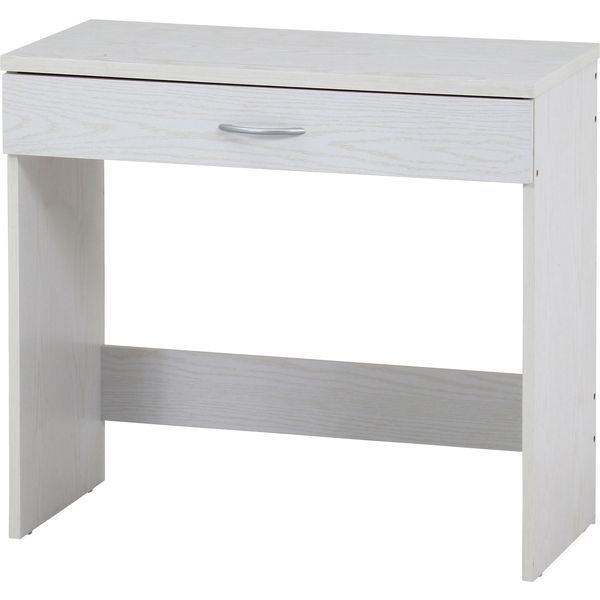 引き出し付きデスク オークホワイト 組立品