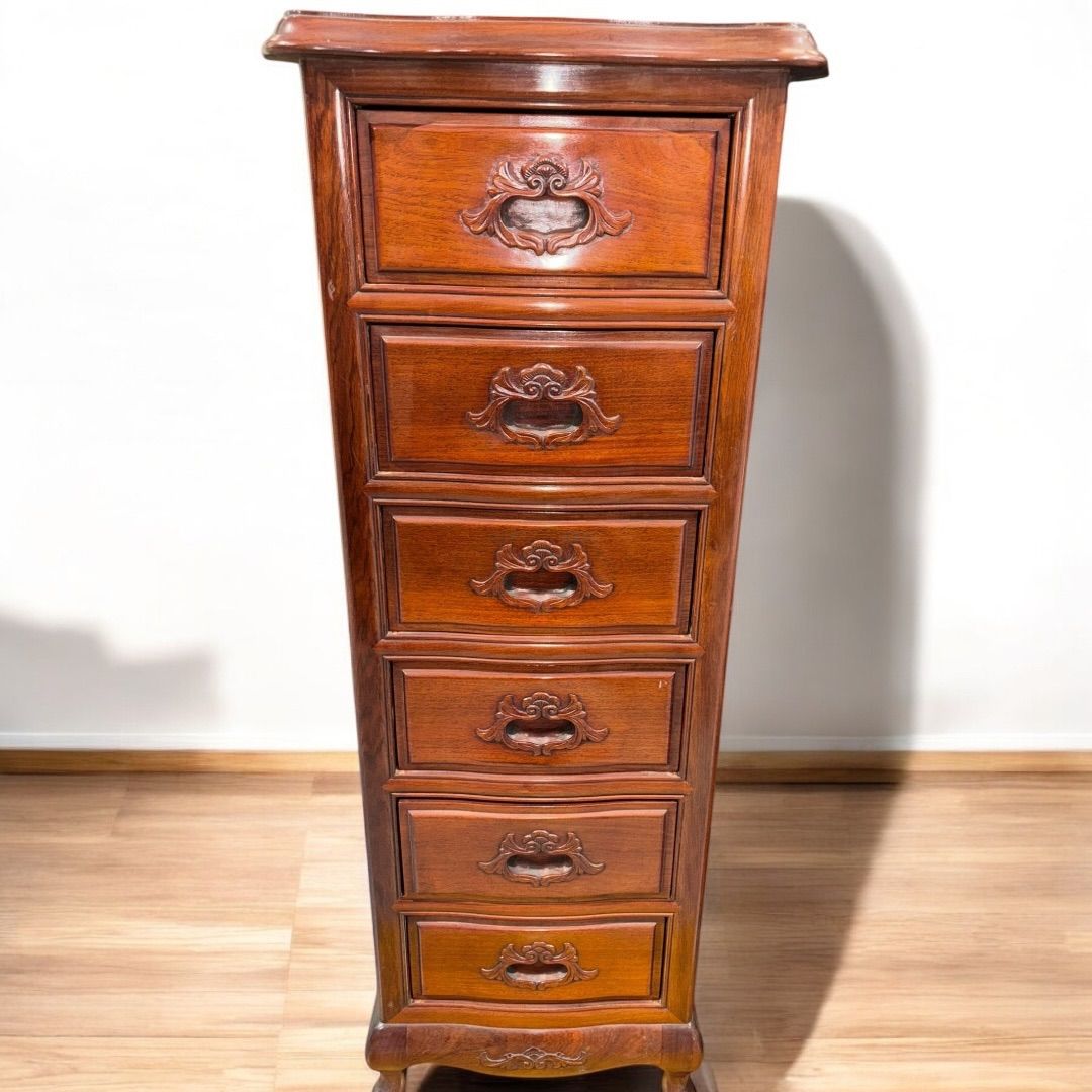 カリモク家具 電話台 レンジ台 キャビネットマルチチェスト (オレンジ