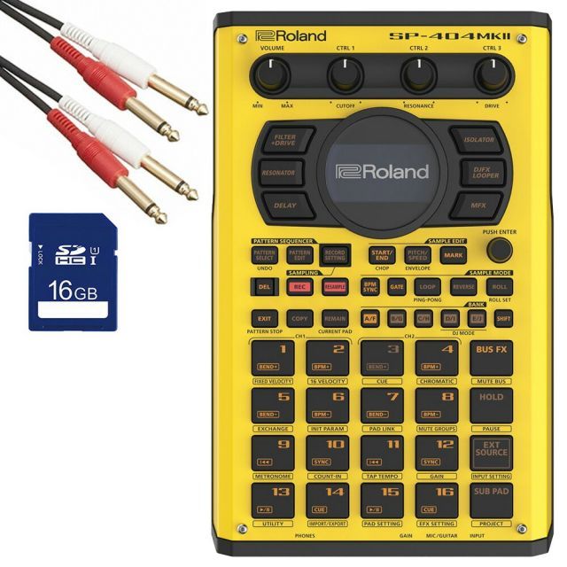 Roland ローランド サンプラー SP-404MK2-Y SDカード 16GB フォンフォン1.5mケーブル セット 200台