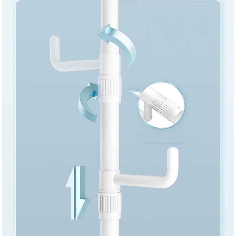 希少 突っ張りポールハンガー 突っ張り棒 収納 強力 頑丈 スリム おしゃれ 縦 2m以上 天井 伸縮 白 棚 新生活 満足