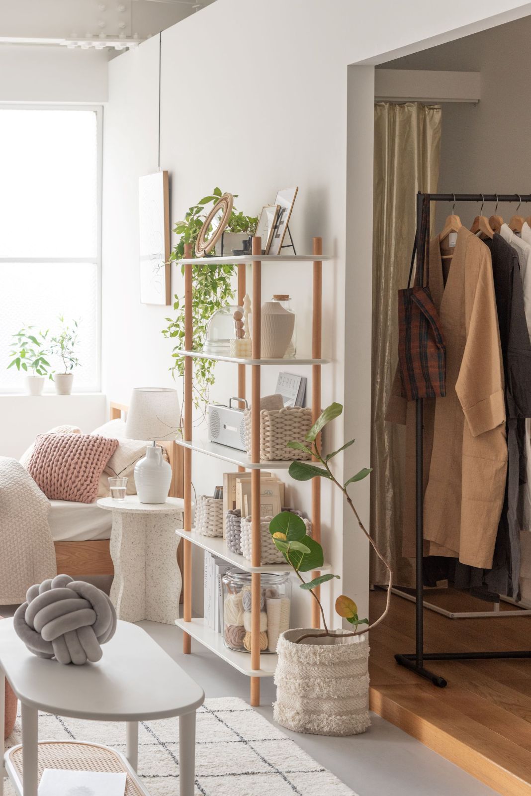 本州 5段ラック ラック オープンタイプ 5段 ホワイト ナチュラル シンプル W80×D30×H153.5