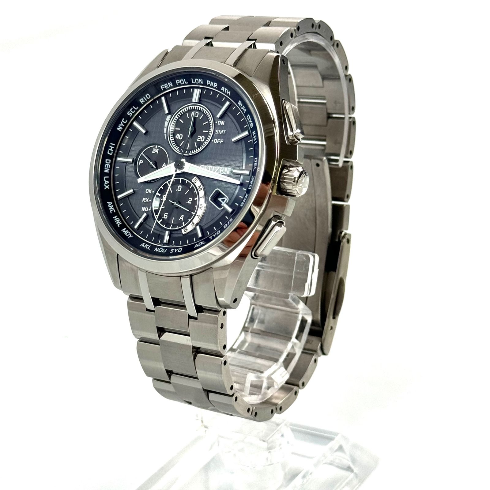 美品】シチズン アテッサ AT8040-57E H804-T018696 電波ソーラー 黒 