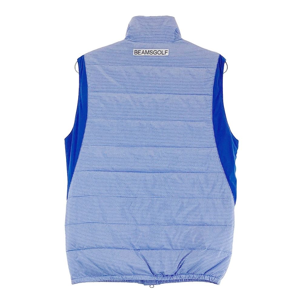 サイズ S BEAMS GOLF ビームスゴルフ ダウンベスト 千鳥柄 ブルー系 240101487244 ゴルフウェア メンズ ストスト