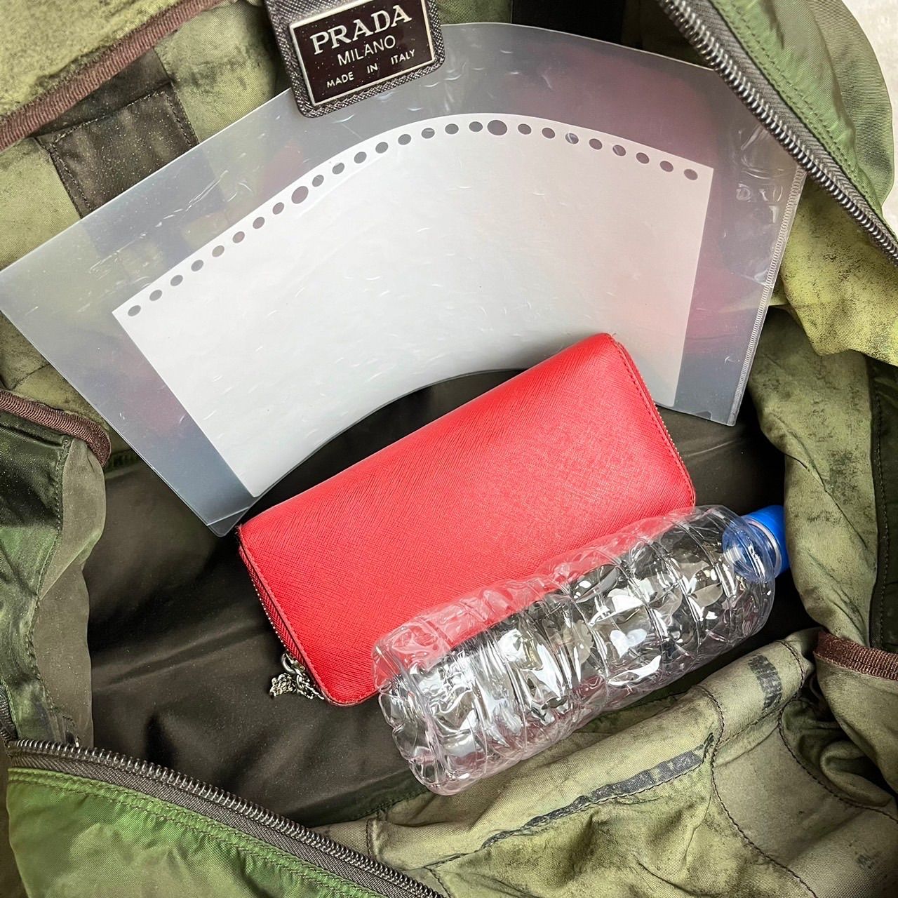 ✨良品✨ PRADA プラダ ボストンバッグ ハンドバッグ 三角ロゴ 