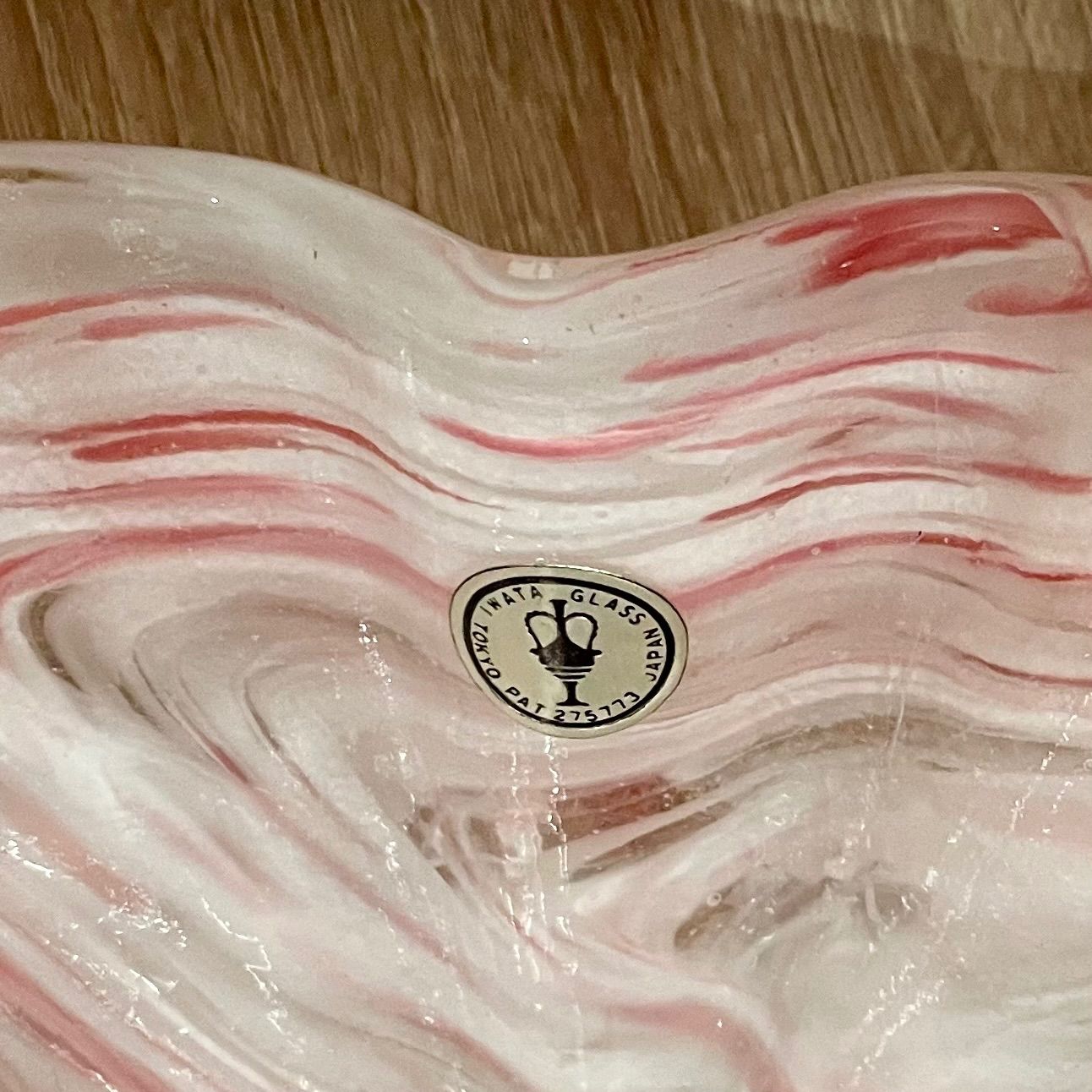 IWATA GLASS 岩田ガラス 花瓶 フラワーベース マーブルピンク