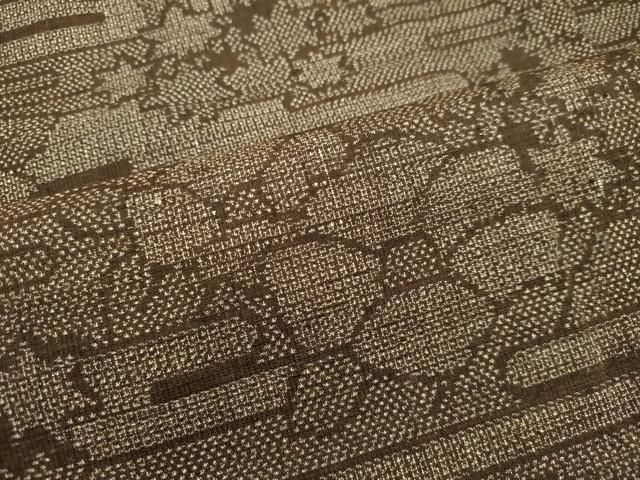 平和屋着物○結城紬 9マルキ 霞草花文 ますいわ屋扱い 正絹 逸品  