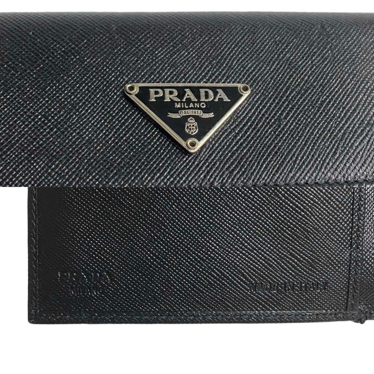 【極美品】現行 PRADA コインケース 小銭入れ サフィアーノ 三角ロゴ PRADA プラダ 三角ロゴプレート サフィアーノ コインケース