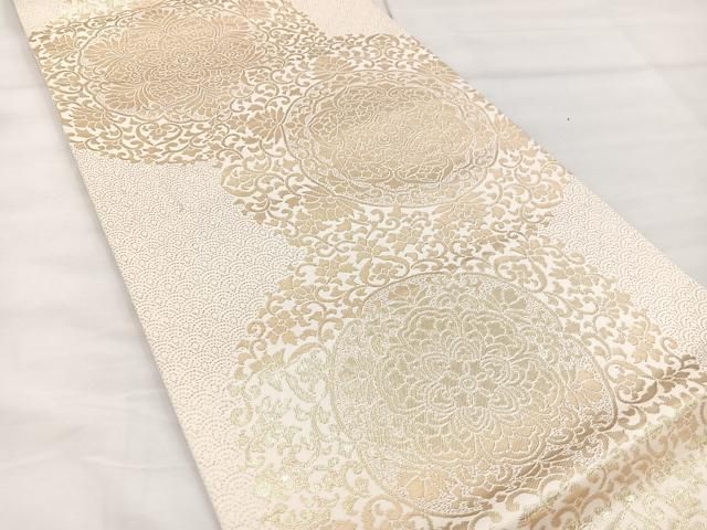 平和屋着物◎六通柄袋帯 純金箔 嵯峨野錦 正倉院 正絹 逸品