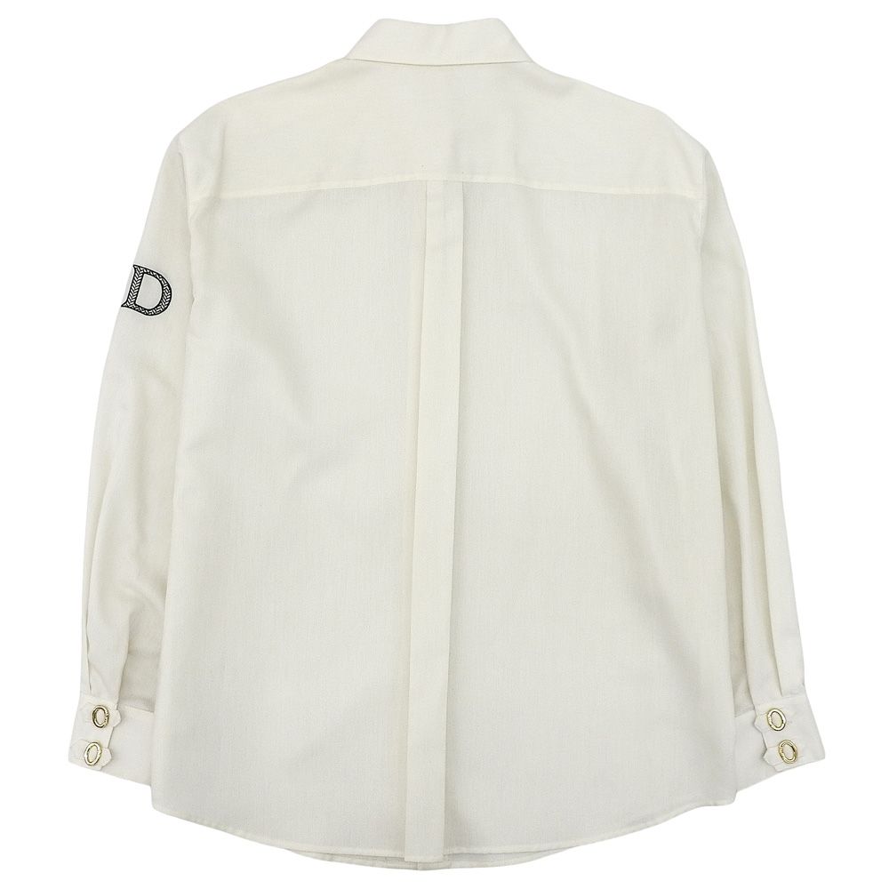 CHRISTIAN DIOR クリスチャンディオール 袖CD刺繍 ブラウス トップス レディース オフホワイト 9 90’s ヴィンテージ