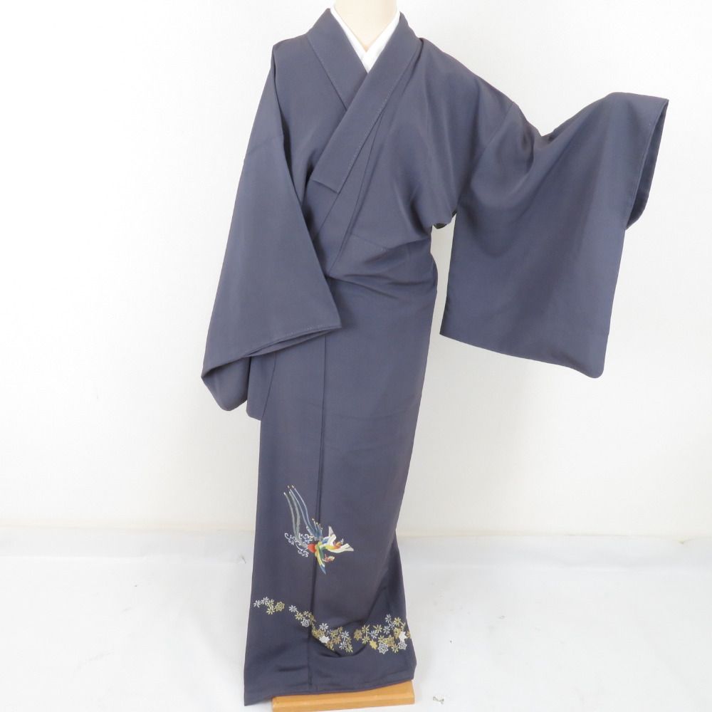 正絹 三つ紋 色留袖 比翼付き お着物