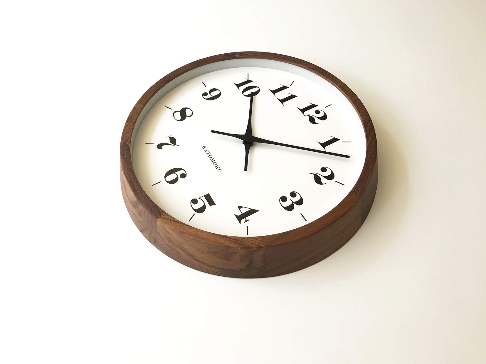 大特価】KATOMOKU muku round wall clock 12 ウォールナット 電波時計